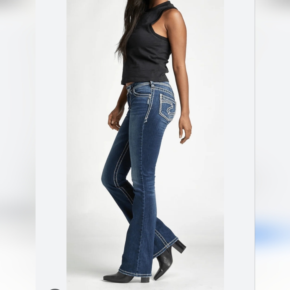 SILVER JEANS frances 18 Bootcut Leg Straught Stine Wash Denim Western Cowboy
